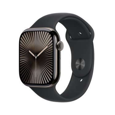 Apple Watch S10 Cellular - 46mm - Slate Titanium - Black Sport Band - M/L (160-210mm)