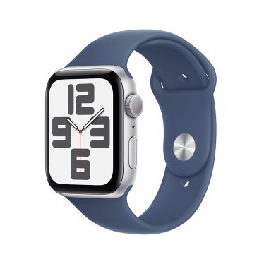 [Open Box] Apple Watch SE - 44mm - Silver Aluminium - Denim Sport Band - S/M (140-190mm)