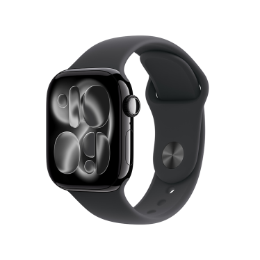 Apple Watch S11 Cellular - 42mm - Jet Black Aluminium - Black Sport Band - S/M