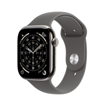 Apple Watch S11 Cellular - 42mm - Natural Titanium - Stone Grey Sport Band - M/L