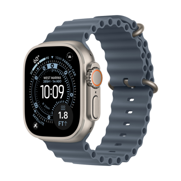 Apple Watch Ultra 3 - 49mm - Natural Titanium - Anchor Blue Ocean Band