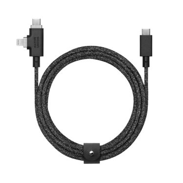 @Native Union Belt Cable Duo Pro - 240W - USB-C to USB-C/Lightning - 2.4m - Cosmos Black