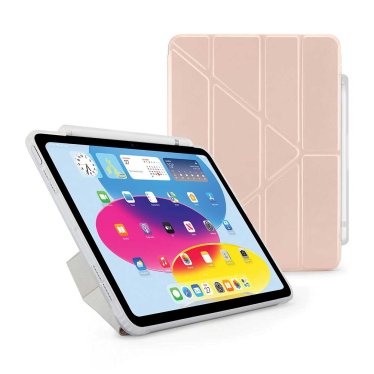 Pipetto Origami Pencil Case - iPad 10.9" (2022) / iPad 11" (2025) - Metallic Pink