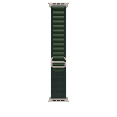 Apple Watch Strap 49mm - Natural Titanium Finish - Dark Green - Alpine Loop  - L (165-210mm)