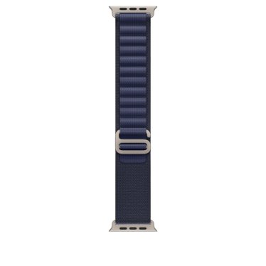 Apple Watch Strap 49mm - Natural Titanium Finish - Navy - Alpine Loop  - L (165-210mm)