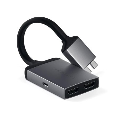 !Satechi USB-C Dual HDMI Adapter - Space Grey