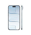 iPhone Air, voorkant, kleur Hemelsblauw, Dynamic Island in het midden bovenin, zijkant, zeer dun profiel, zijknop, knop voor Cameraregelaar