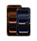 iPhone 17 Pro Max, voorkant, kleur Kosmisch Oranje, iPhone 17 Pro, voorkant, kleur Diepblauw