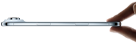 Een duim en wijsvinger houden iPhone Air vast, zijkant, kleur Hemelsblauw, zeer dun profiel
